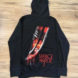 21 savage y2K rap graphic baggy hoodie Music Savage mode size medium